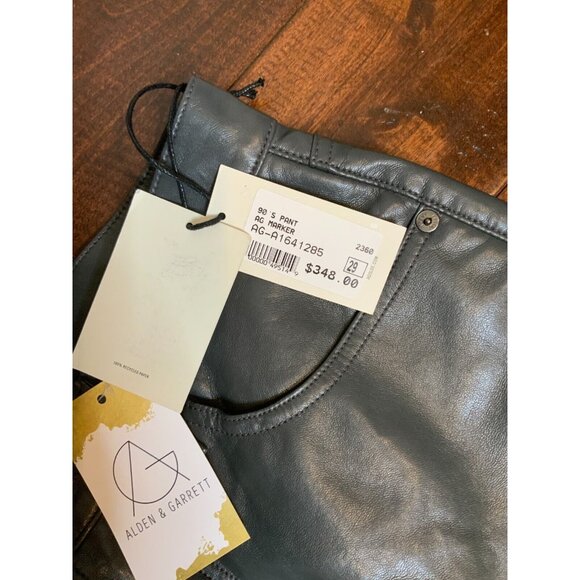 AGOLDE Recycled Leather 90's Pinch Waist Marker Gray NWT $348 Size 29 - Picture 7 of 9